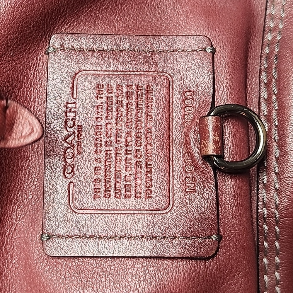 Coach Vintage Amazing XL Unisex Minimalist Burgundy Leather Backpack Rare Find - Picture 2 of 12